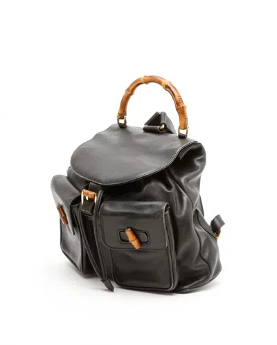 Gucci Bamboo Backpack In Black