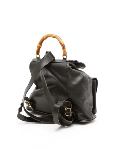 Gucci Bamboo Backpack In Black