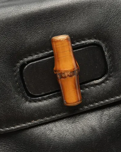 Gucci Bamboo Backpack In Black