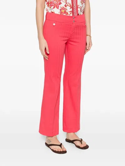 Etro Front-pocket Straight Trousers In Pink