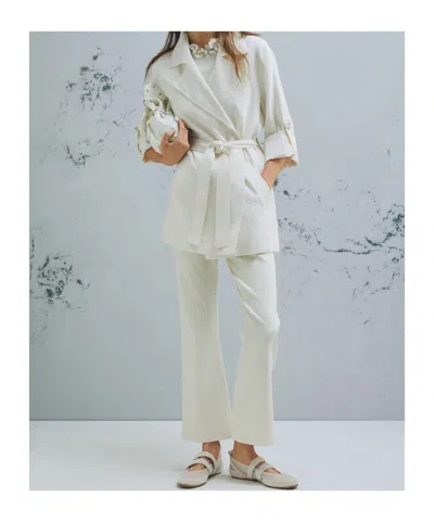 Marella Drawstring Duster Coat In Neutral