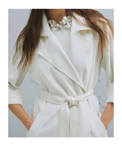 Marella Drawstring Duster Coat In Neutral