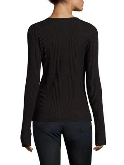 Shop Frame Rib-knit Cold-shoulder Top In Noir