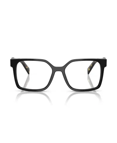 Prada 52mm Rectangle Optical Glasses In Black