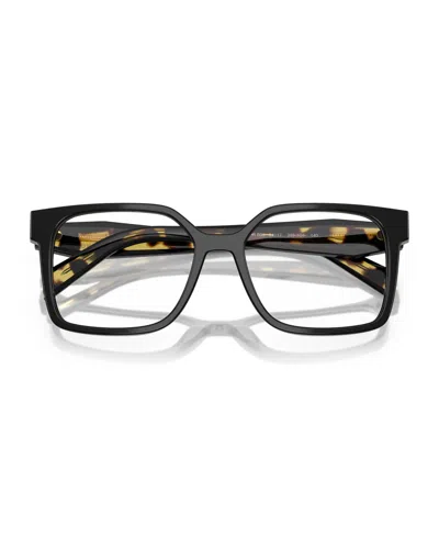 Prada 52mm Rectangle Optical Glasses In Black