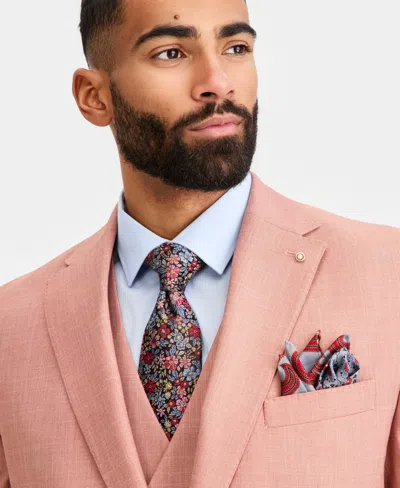 Tayion Collection Men's Classic-fit Rust Solid Suit Separates Jacket In Brown