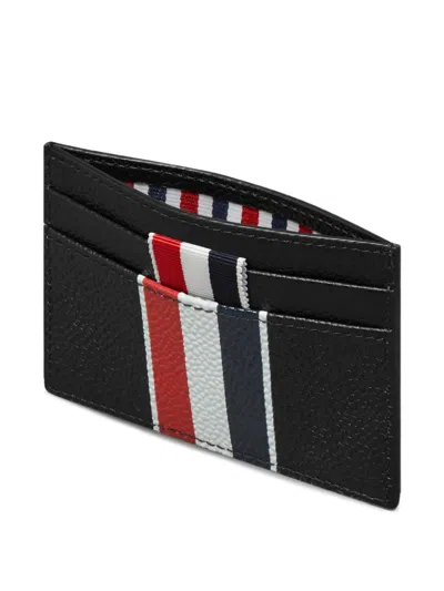 Thom Browne Black Calfskin Cardholder Accessory In Multi