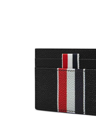 Thom Browne Black Calfskin Cardholder Accessory In Multi