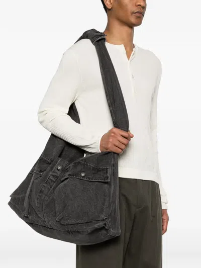 Feng Chen Wang Flap-pockets Shoulder Bag In Black
