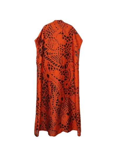 Gemy Maalouf Open Devoré Coat In Orange