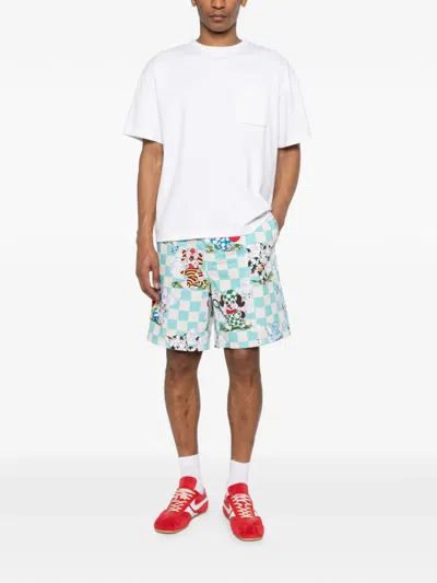 Kenzo Cartoon Elasticated Shorts In Blue