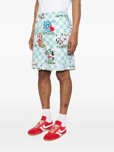 Kenzo Cartoon Elasticated Shorts In Blue