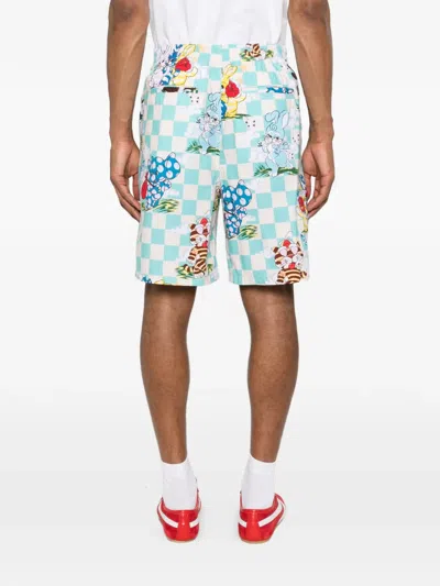 Kenzo Cartoon Elasticated Shorts In Blue