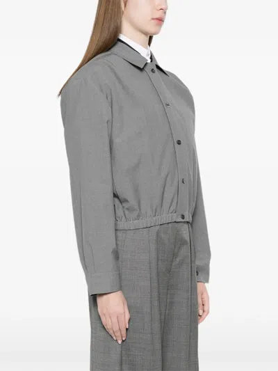 Jil Sander Pointed-collar Bomber Jacket In Gray