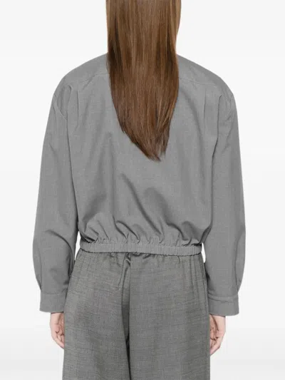 Jil Sander Pointed-collar Bomber Jacket In Gray