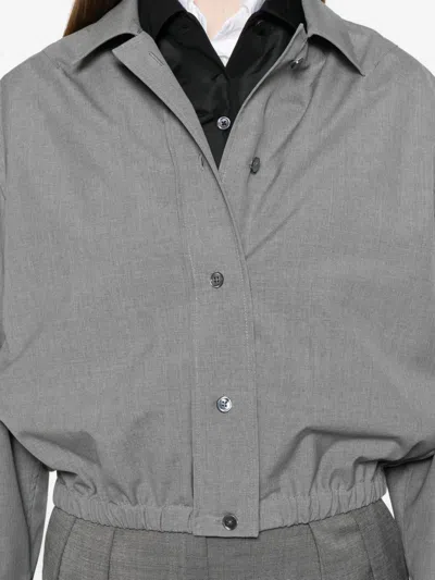 Jil Sander Pointed-collar Bomber Jacket In Gray