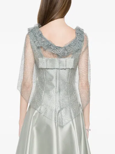 Fely Campo Ruffled Cape In Red