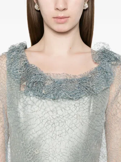 Fely Campo Ruffled Cape In Red