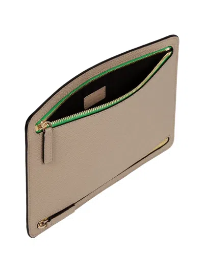 Smythson Panama Multi-zip Case In Brown