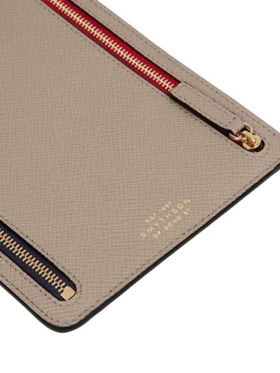 Smythson Panama Multi-zip Case In Brown