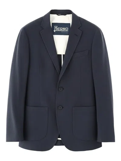 Herno Tailored Jacket Notch Lapel Front Pockets In Black