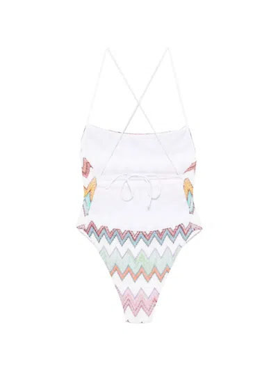 Missoni Chevron-pattern Swimsuit In Multi