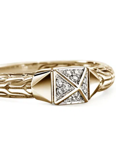 John Hardy Gold Diamond Stud Ring In Gold