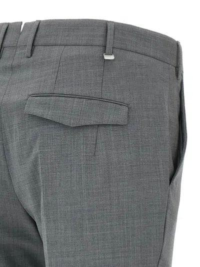 Pt Torino Master Tailored Trousers Front Crease Belt Loops In Gray