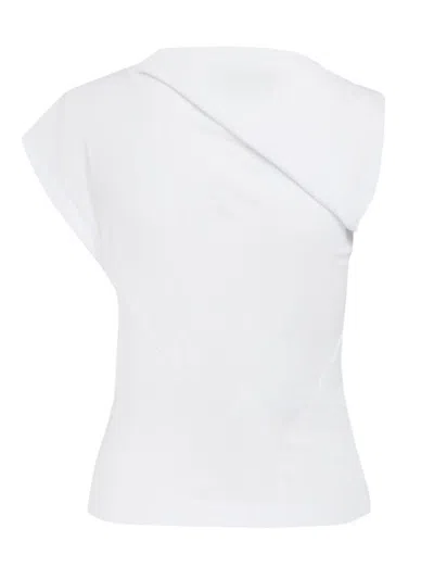 Vivienne Westwood Asymmetric Organic Cotton Top With Gathered Detailing In White