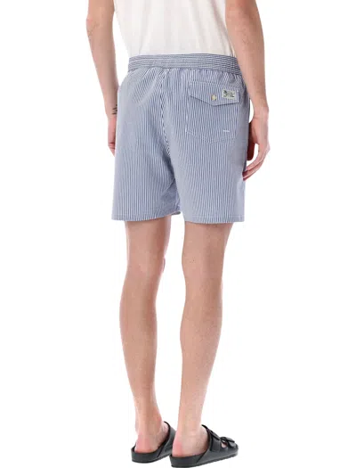 Polo Ralph Lauren Traveler Seersucker Swim Trunks In Blue