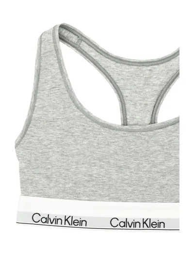 Calvin Klein Plus Size Modern Cotton Bralette In Grey Heather