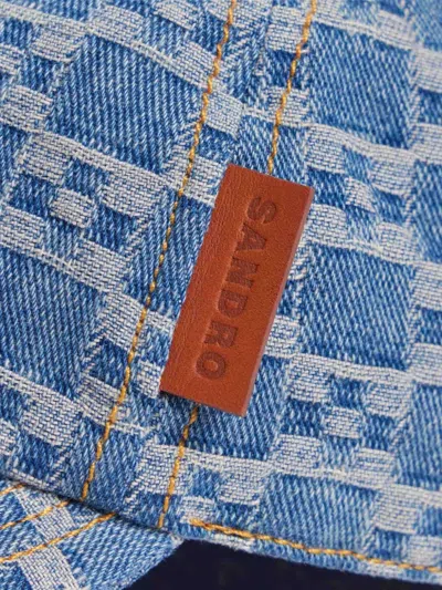 Sandro Logo-patch Patterned Baseball Cap In Metallic