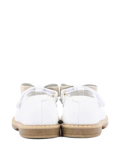 Walkey Bow Strap Ballerinas In White