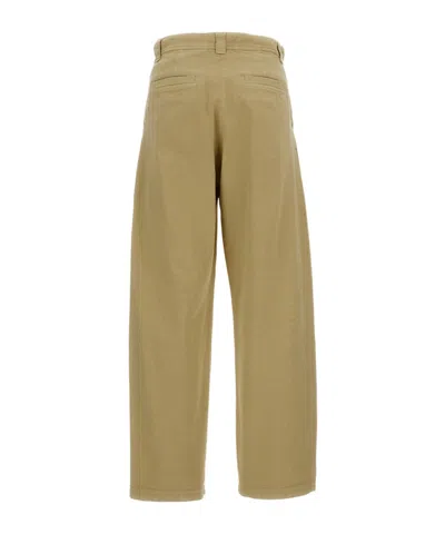 A.p.c. Beige Cotton Chino Trousers With Custom Button Detail In Brown