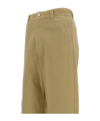 A.p.c. Beige Cotton Chino Trousers With Custom Button Detail In Brown