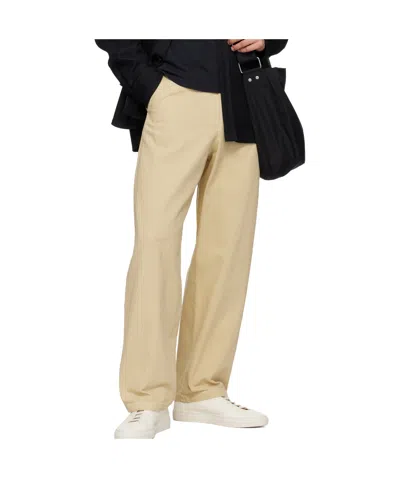 A.p.c. Beige Cotton Chino Trousers With Custom Button Detail In Brown
