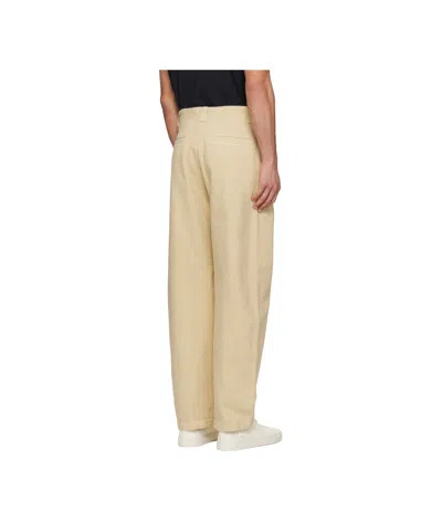 A.p.c. Beige Cotton Chino Trousers With Custom Button Detail In Brown