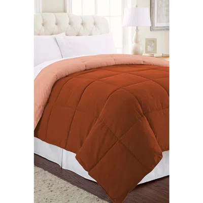 Modern Threads Down Alternative Reversible Comforter In Orange