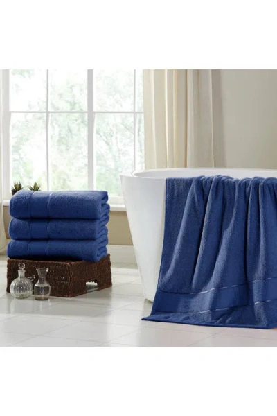 Modern Threads Set Of 4 Spunloft Bath Sheets In Blue