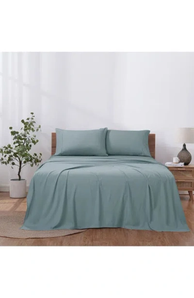 Modern Threads Solid 4-piece Microfiber Sheet Set In Blue