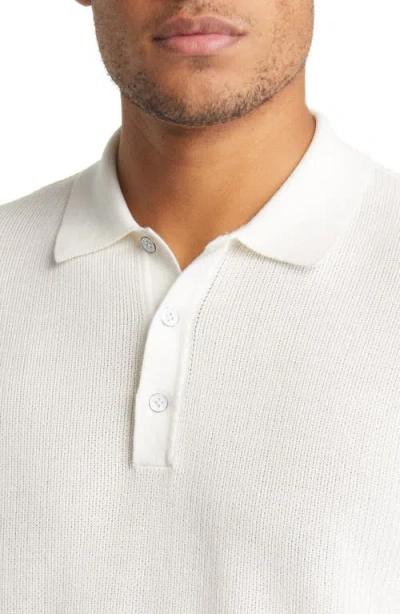 Rag & Bone Relaxed Fit Railroad Stitch Polo In White