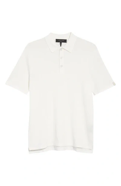 Rag & Bone Relaxed Fit Railroad Stitch Polo In White