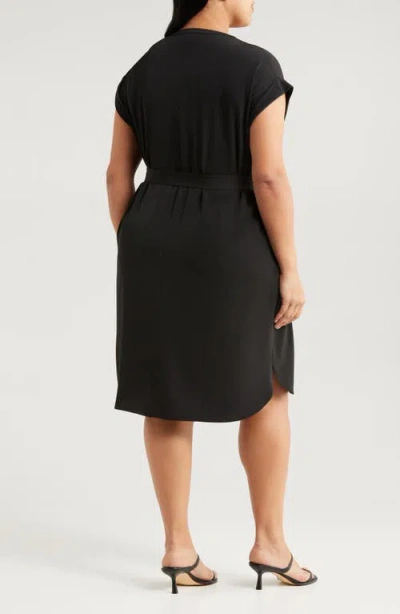 Lyssé Lysse Blakely Knit Shirtdress In Black