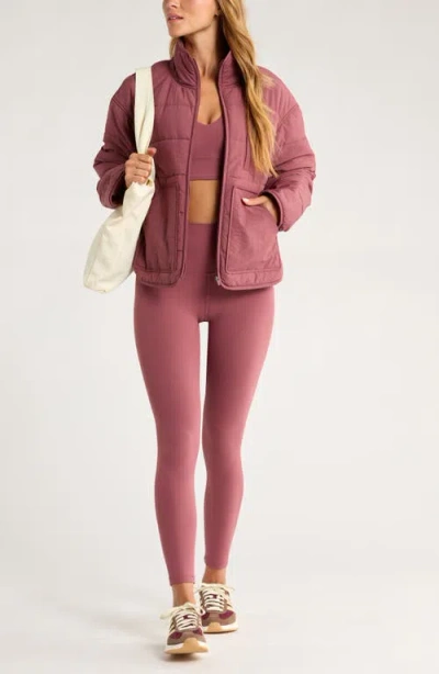 Zella Quilted Packable Jacket In Pink