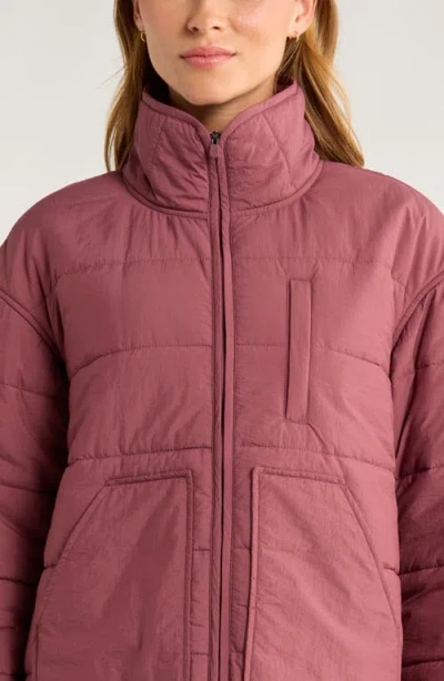 Zella Quilted Packable Jacket In Pink