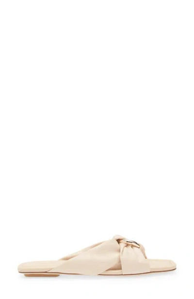 Stuart Weitzman Cece Twisted Leather Ring Slide Sandals In Neutral