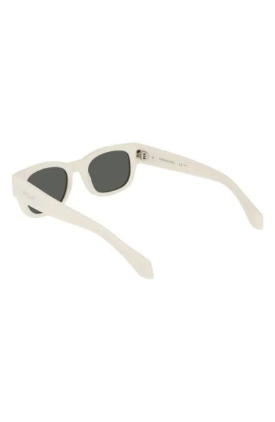 Ferragamo 51mm Modified Rectangular Sunglasses In White