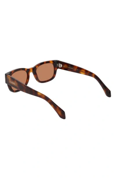 Ferragamo 51mm Modified Rectangular Sunglasses In Brown