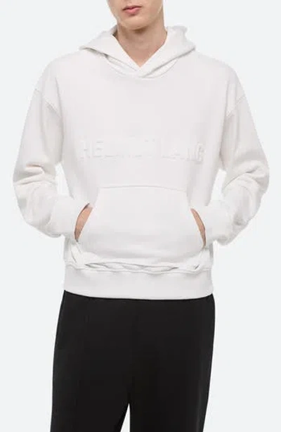 Helmut Lang Embossed Studio Logo Hoodie In White