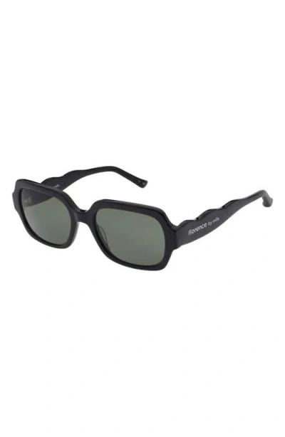 Florence By Mills 55mm Rectangular Sunglasses In Black